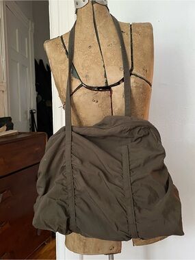 Olive Green Nylon Tote Bag